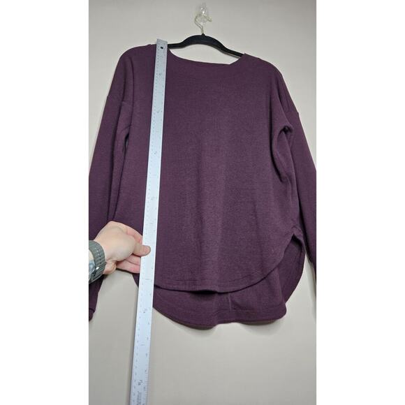 Athleta Womens Long Sleeve Sweater Blouse Top Plum Purple Size Small Petite - Picture 4 of 6